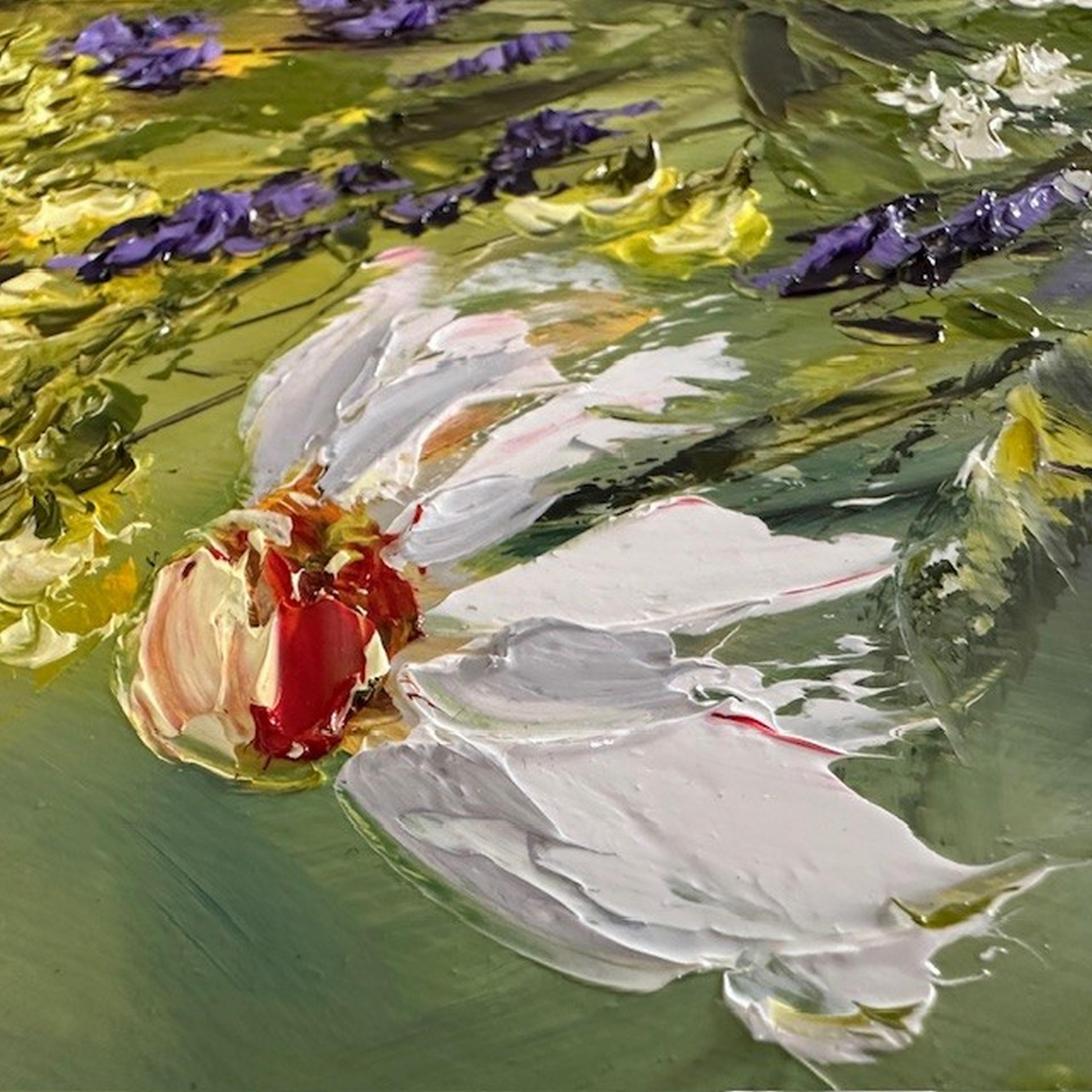 Blumenstrauß (Ölgemälde, Impasto, Impressionismus, farbenfroh, Pastell, WARM) im Angebot 1