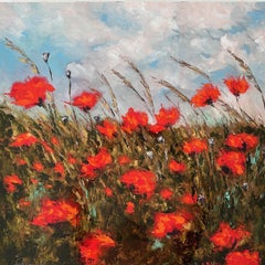 Dance with the Wind (Oil Painting, Impasto, Impressionism, Colorful, Vibrant)