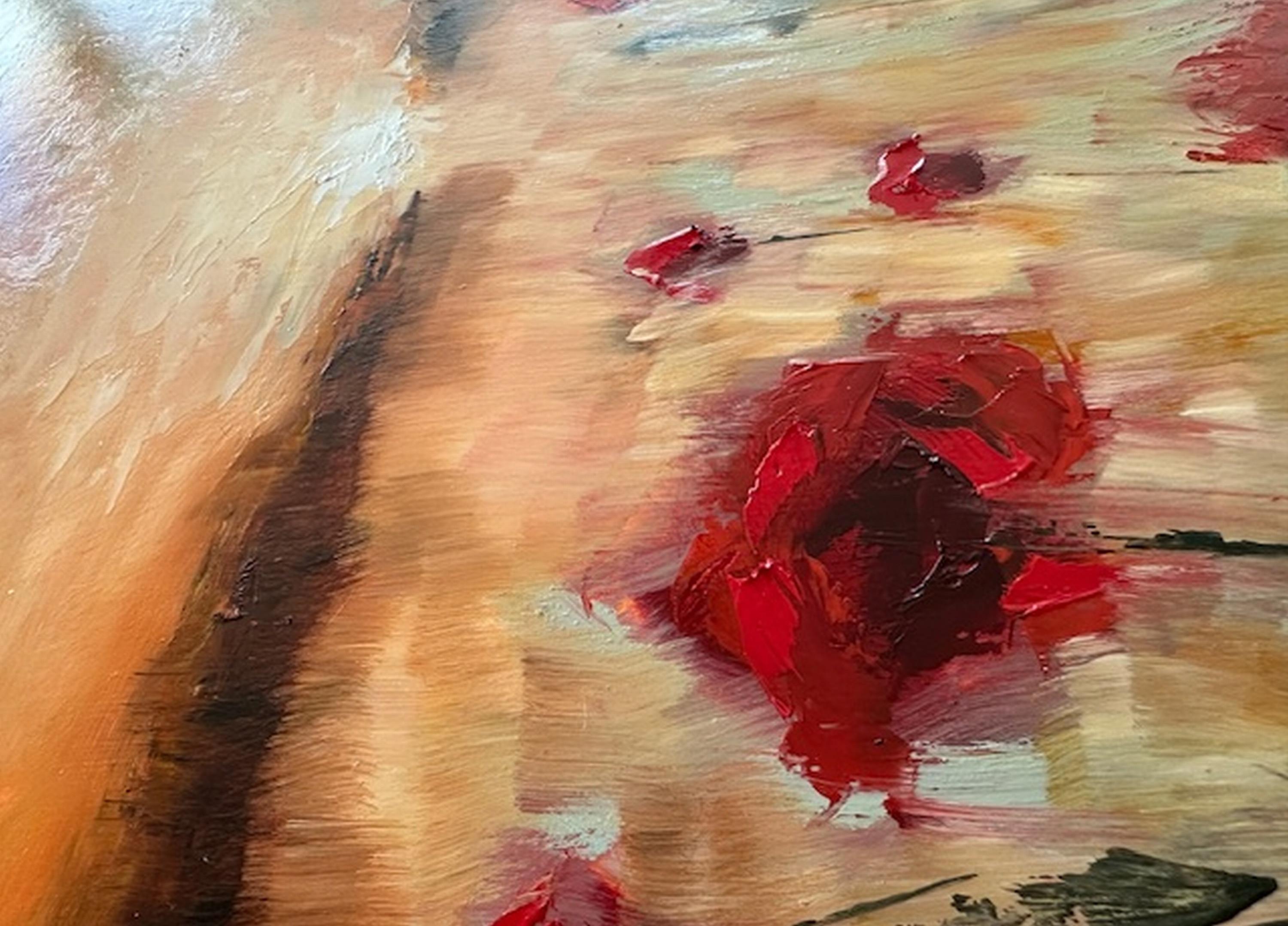 Bagliore (Pittura a olio, Impasto, Impressionismo, Colorato, Iconico, Caldo, Sole, Oro) in vendita 4