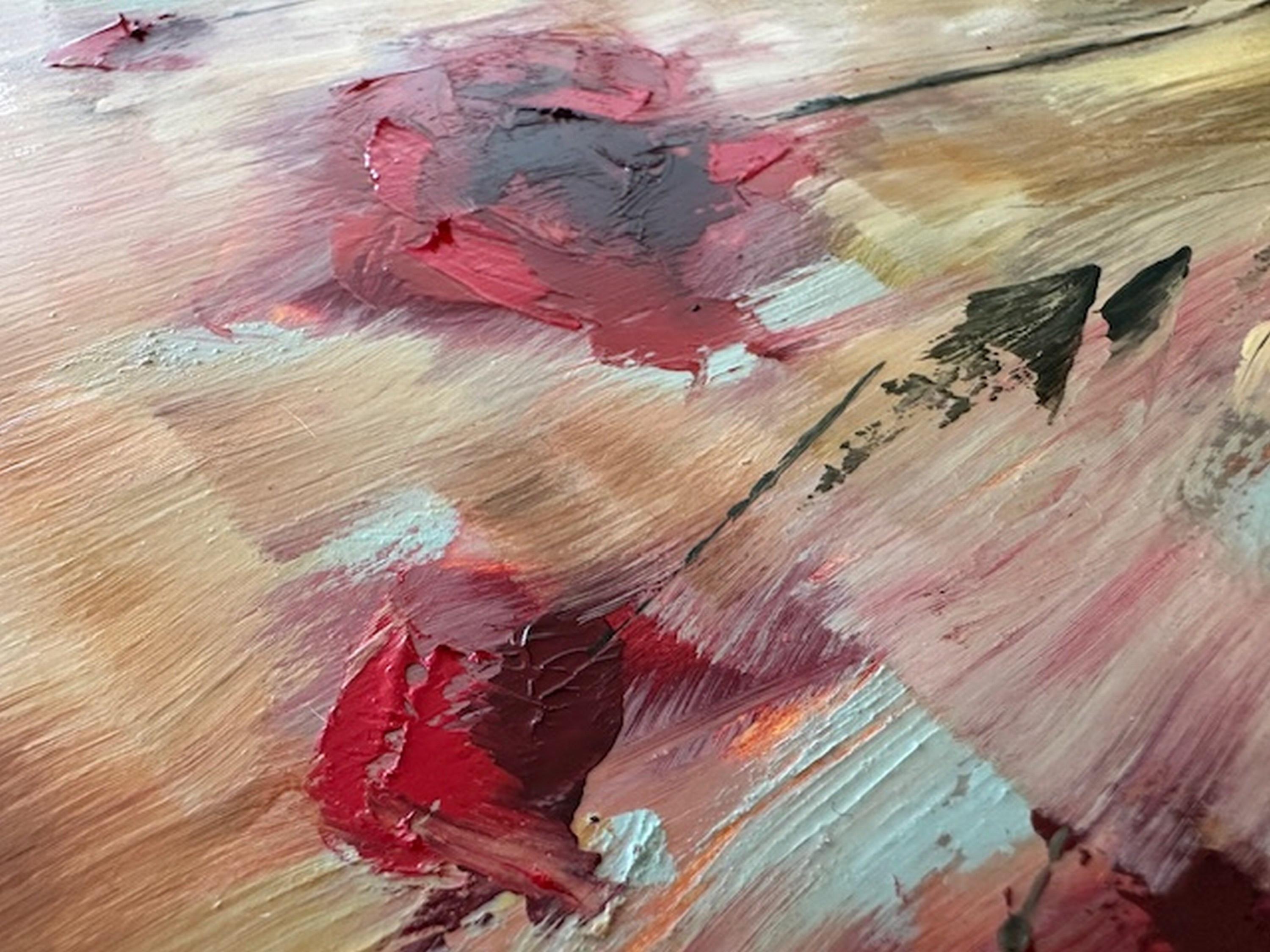 Bagliore (Pittura a olio, Impasto, Impressionismo, Colorato, Iconico, Caldo, Sole, Oro) in vendita 5