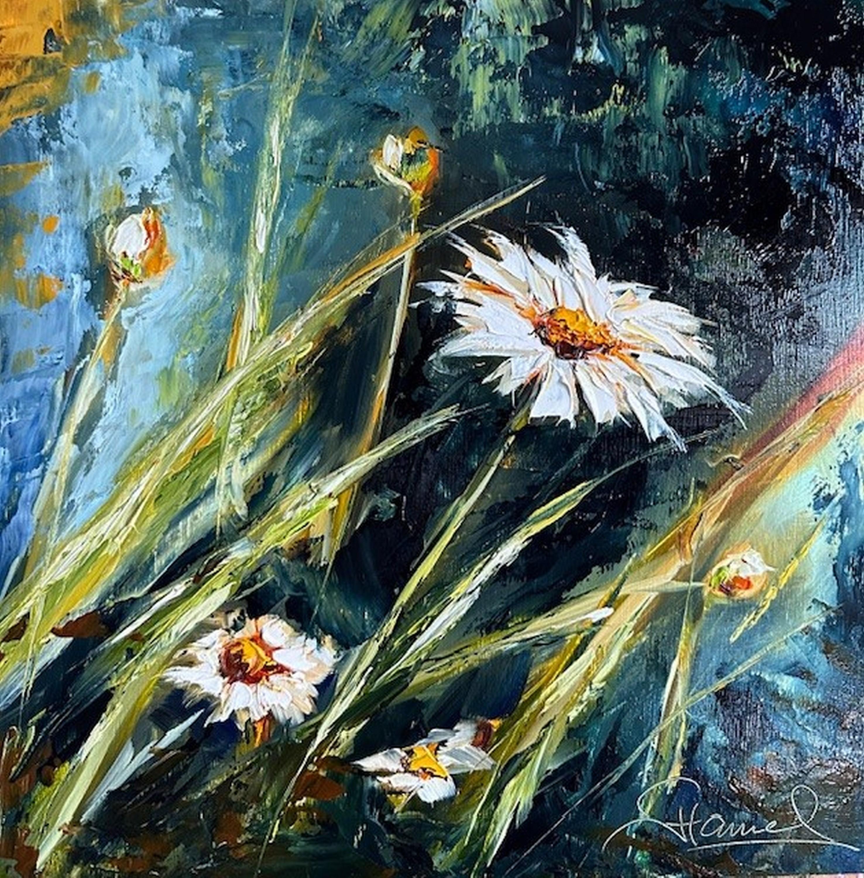 Genevieve Hamel Landscape Painting – Guten Morgen (Ölgemälde, Impasto, Impressionismus, farbenfroh, Pastell, WARM)