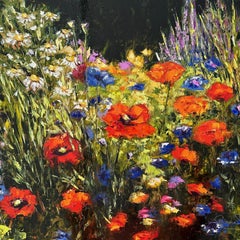 Pradera (Pintura al óleo, Impasto, Impresionismo, Colorido, Vibrante, Icono, Brillante)
