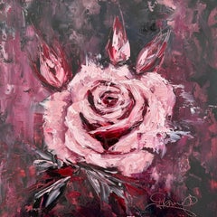 Mon Amour (Pintura al óleo, Impasto, Impresionismo, Colorido, Pastel, Cálido, Rosa)
