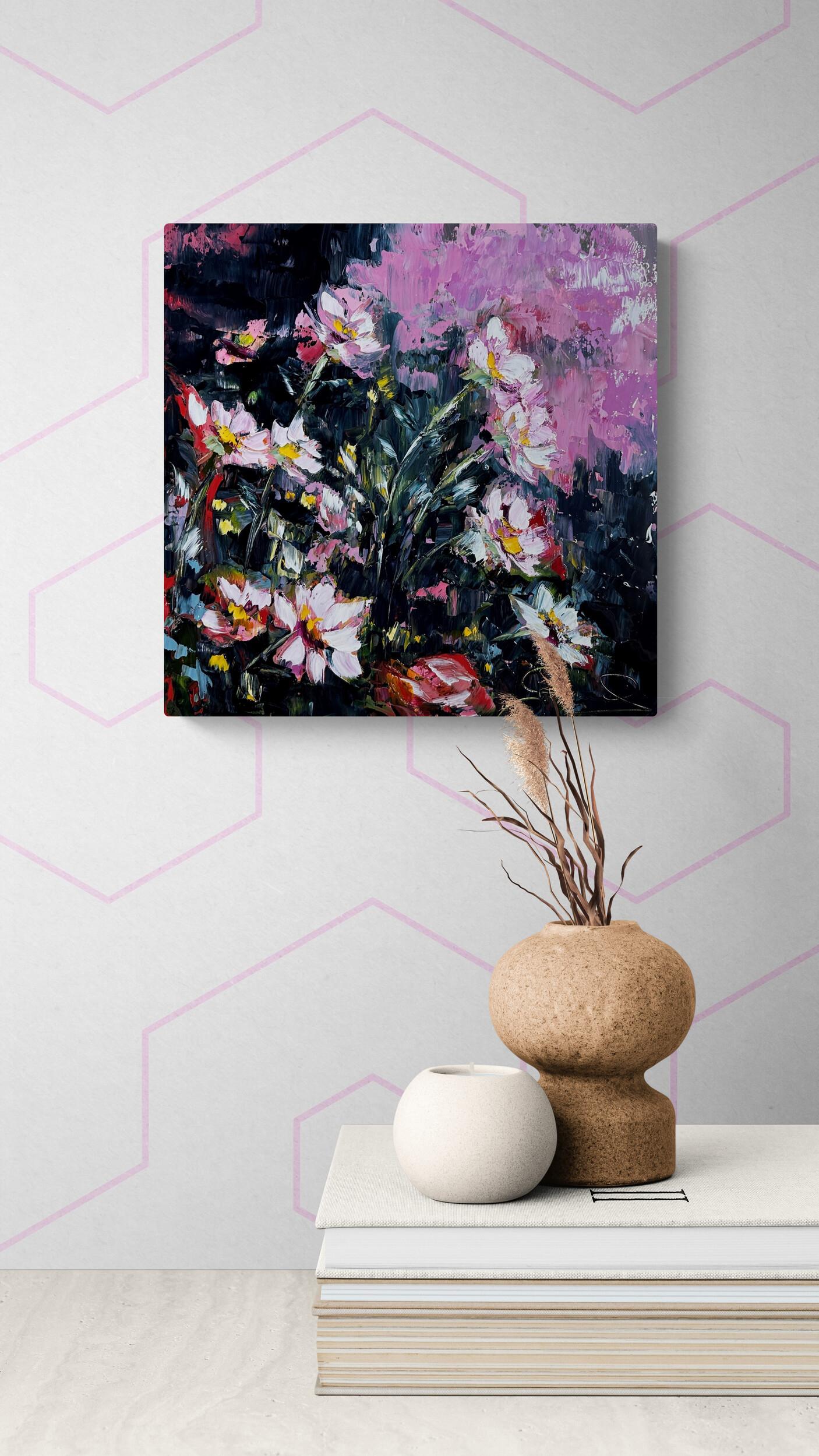 Multiples (Ölgemälde, Impasto, Impressionismus, Farbenfroh, Pastell, Warm, Gänseblümchen) (Zeitgenössisch), Painting, von Genevieve Hamel