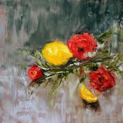 Perfect Match (Oil Painting, Impasto, Impressionism, Colorful, Vibrant, Lemon)