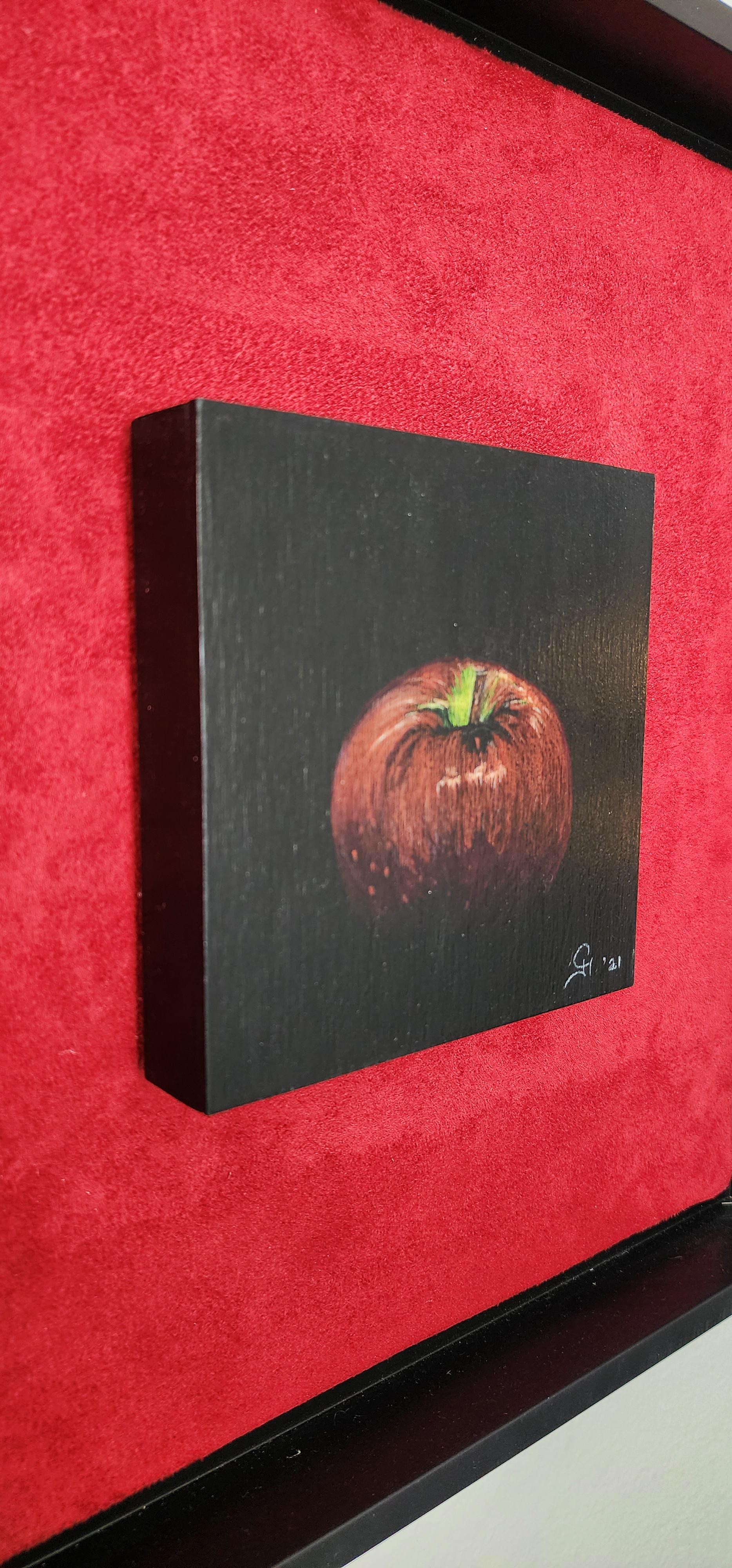 Red Apple - Painting by Genevieve Hamel