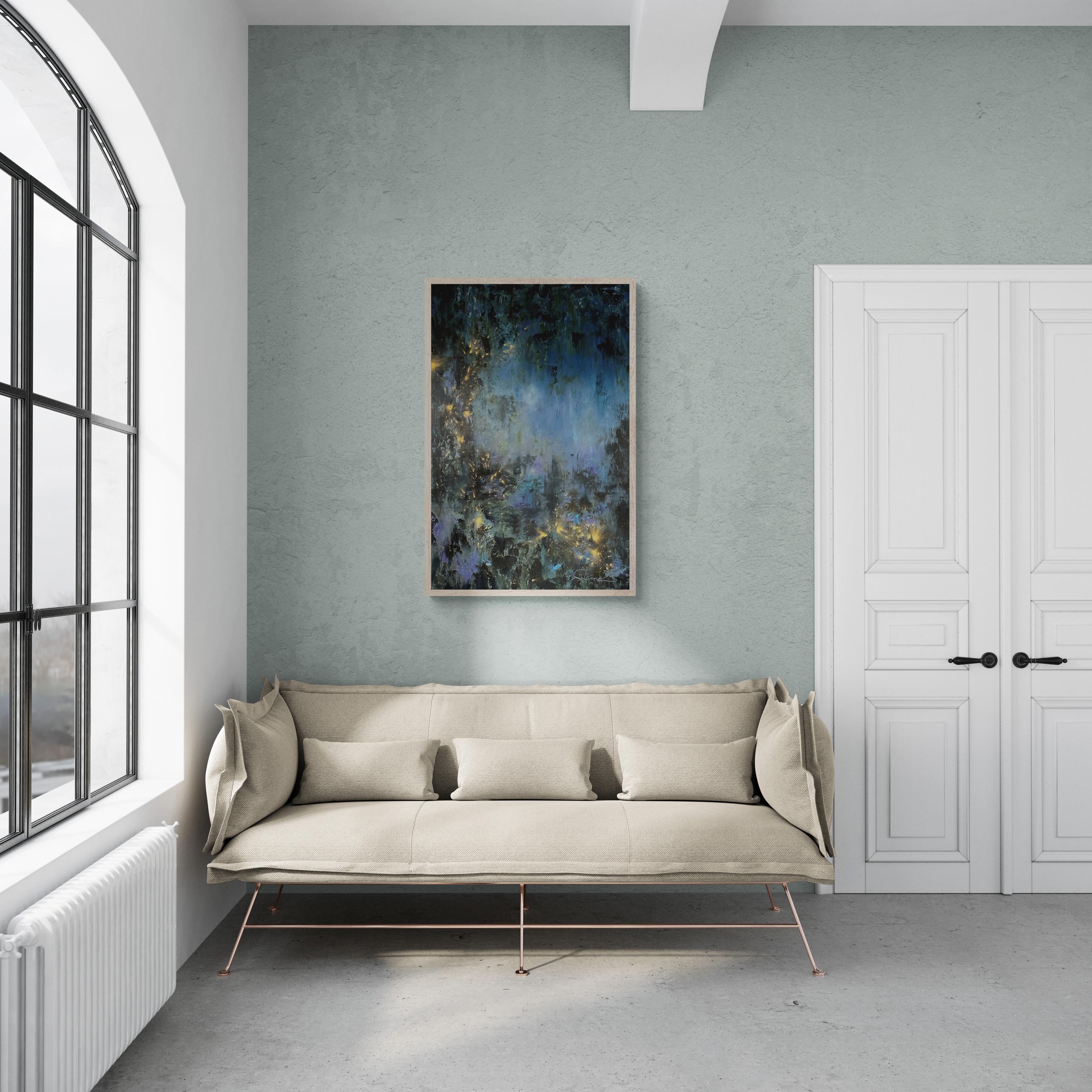 Jardines secretos (Pintura al óleo, Impasto, Impresionismo, Místico, Resplandor) - Painting de Genevieve Hamel