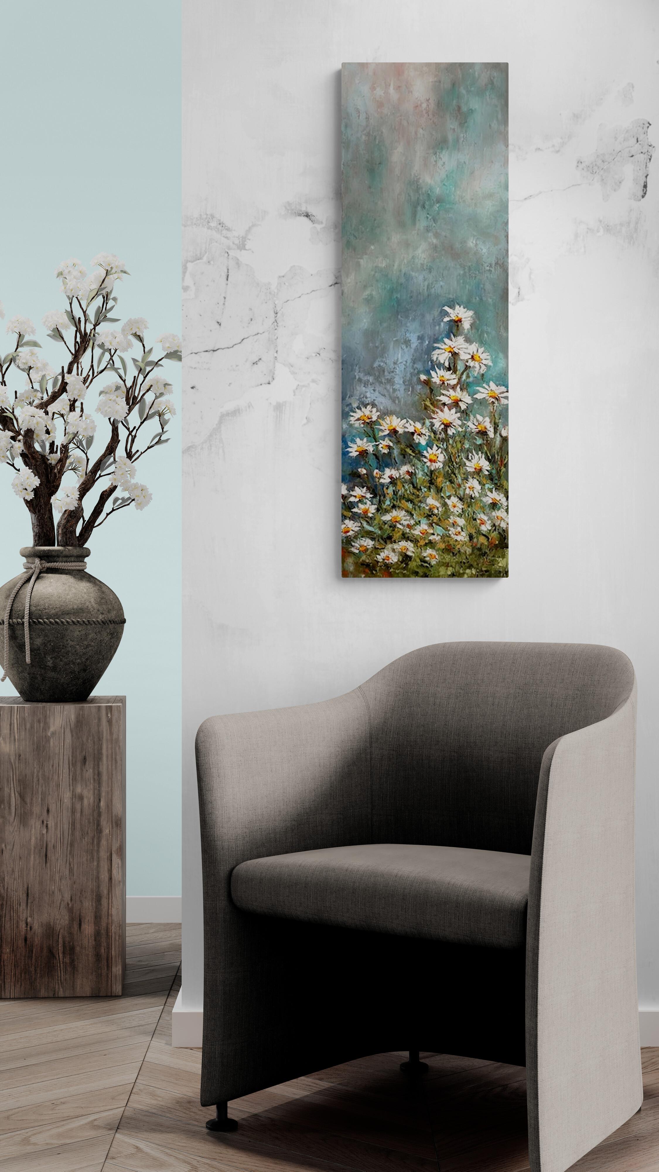 Il cielo è il limite (Pittura a olio, Impasto, Impressionismo, Colorato, Pastello, Freddo) - Painting di Genevieve Hamel