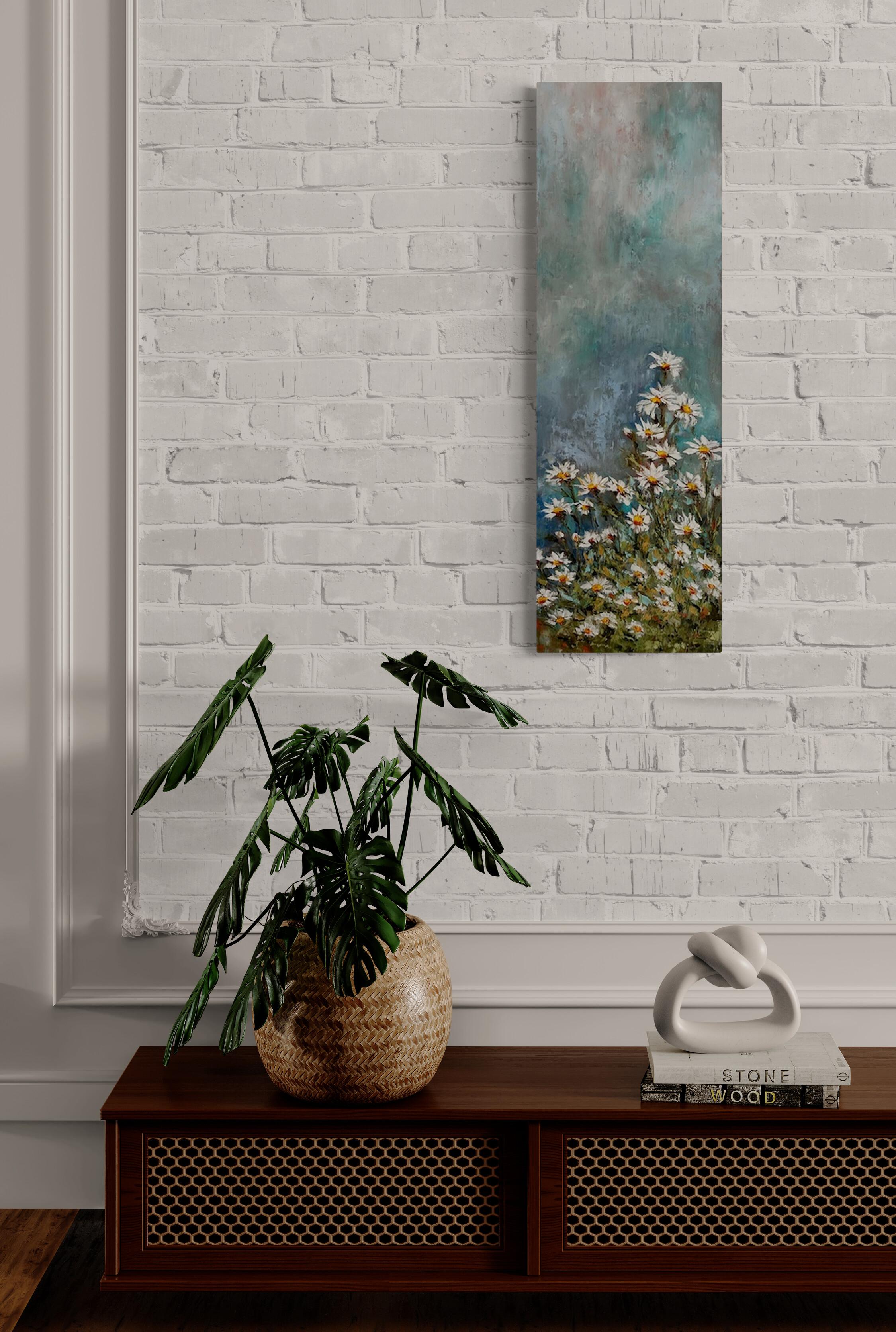 Il cielo è il limite (Pittura a olio, Impasto, Impressionismo, Colorato, Pastello, Freddo) - Painting Moderno di Genevieve Hamel