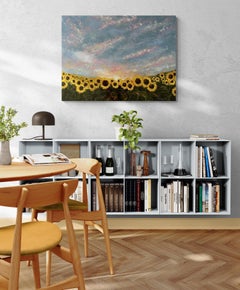 Sunflower Garden (Oil Painting, Impasto, Impressionism, Colorful, Warm, Yellow)