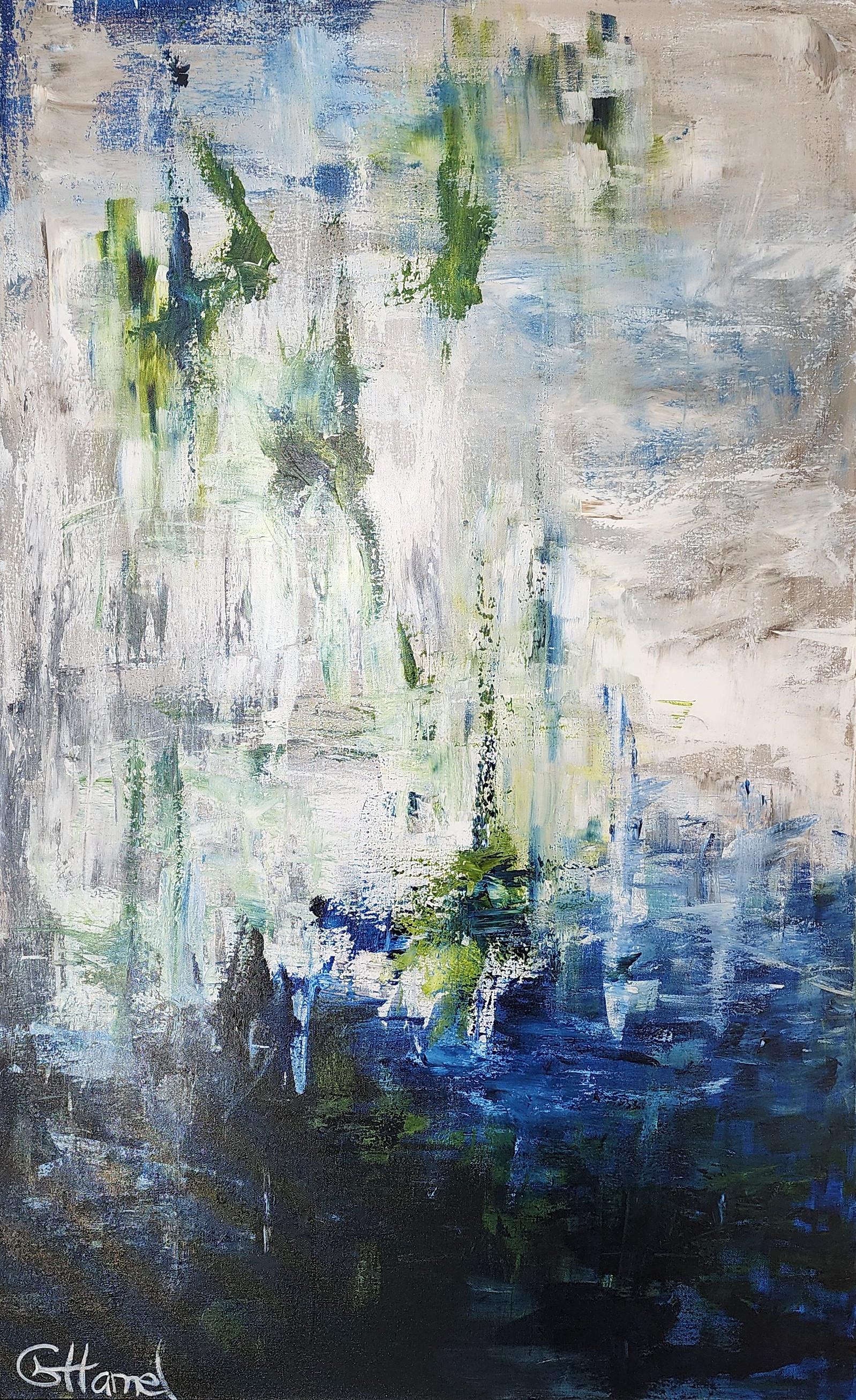 Untitled Gestural Abstraction - Painting by Genevieve Hamel