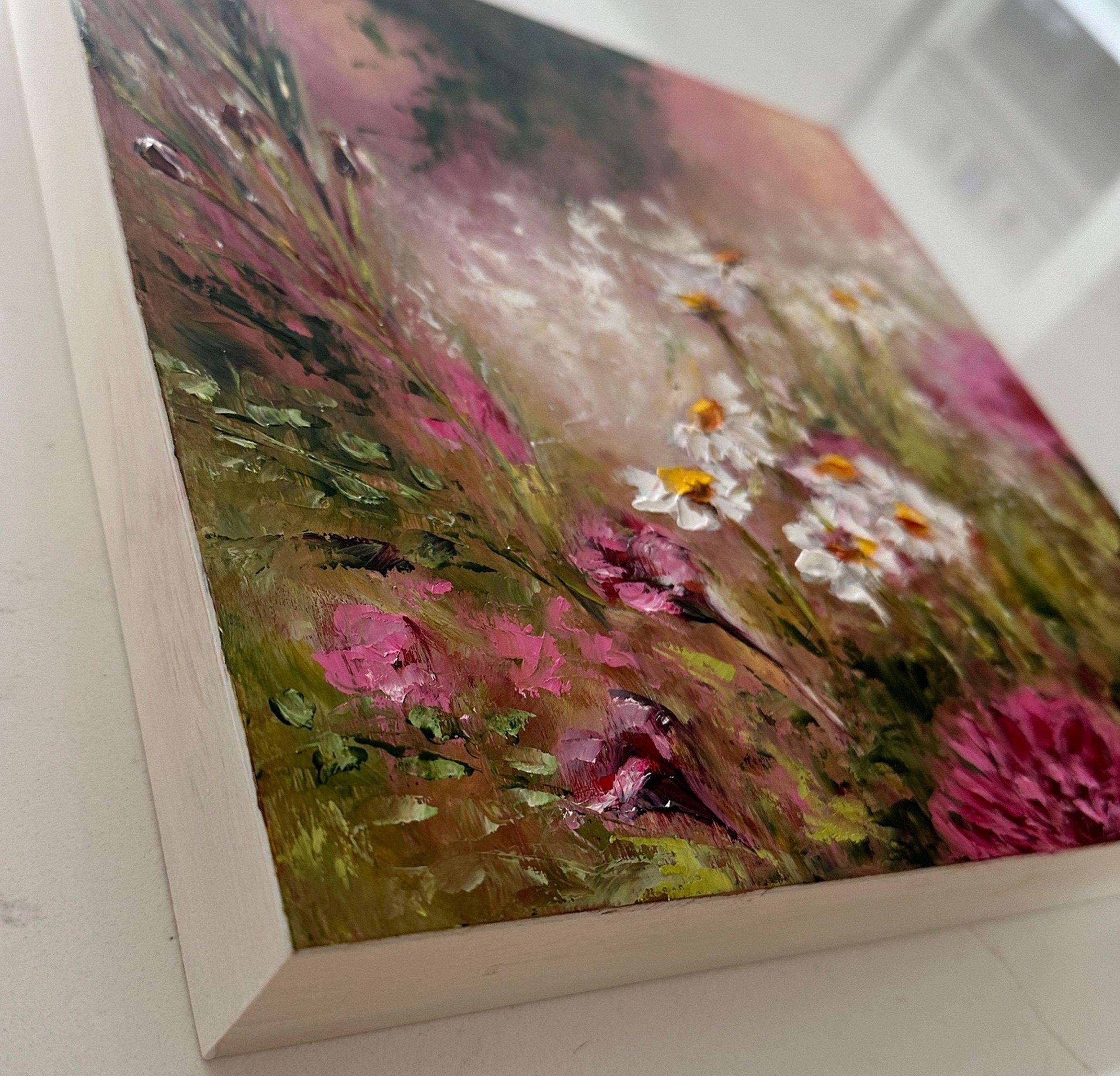 Tu sei la mia luce (Pittura a olio, Impasto, Impressionismo, Colorato, Vibrante, Caldo) - Landscape Painting Marrone di Genevieve Hamel