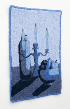 "Boo", Contemporary Textile Artwork, Hand-Punched Yarn on Fabric