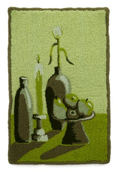 "Boppity", Contemporary Fiber Artwork, Hand-Punched Yarn on Fabric Still-Life