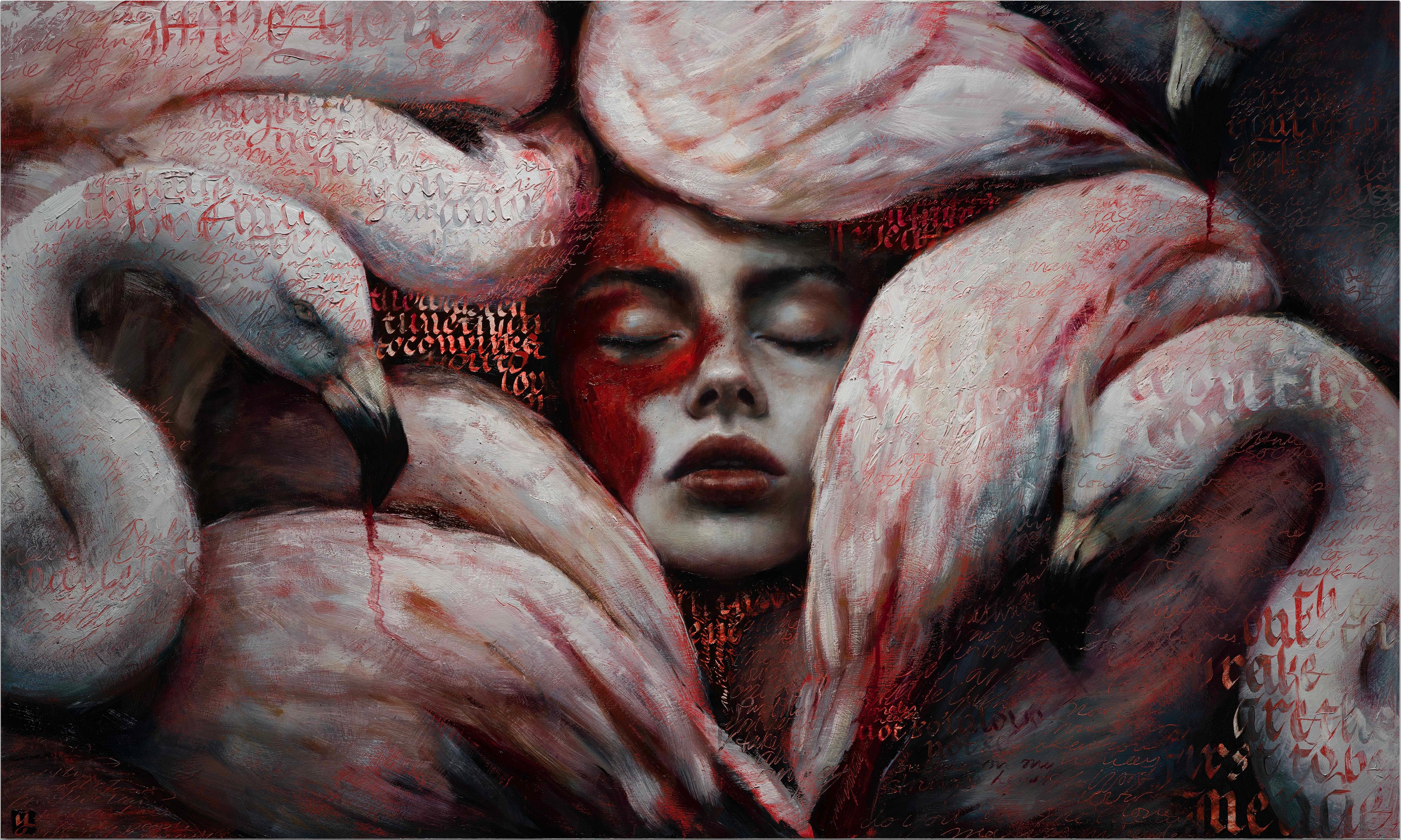 "Birth Expectations" Peinture à l
huile 36" x 60" pouces par Genevieve May
