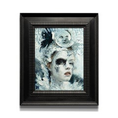 "Ephemeral One" (FRAMED) Portrait Oil Painting 14" x 11" inch by Genevieve May