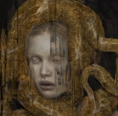 "Killing The Quietly" Pittura ad olio 24" x 24" pollici di Genevieve May