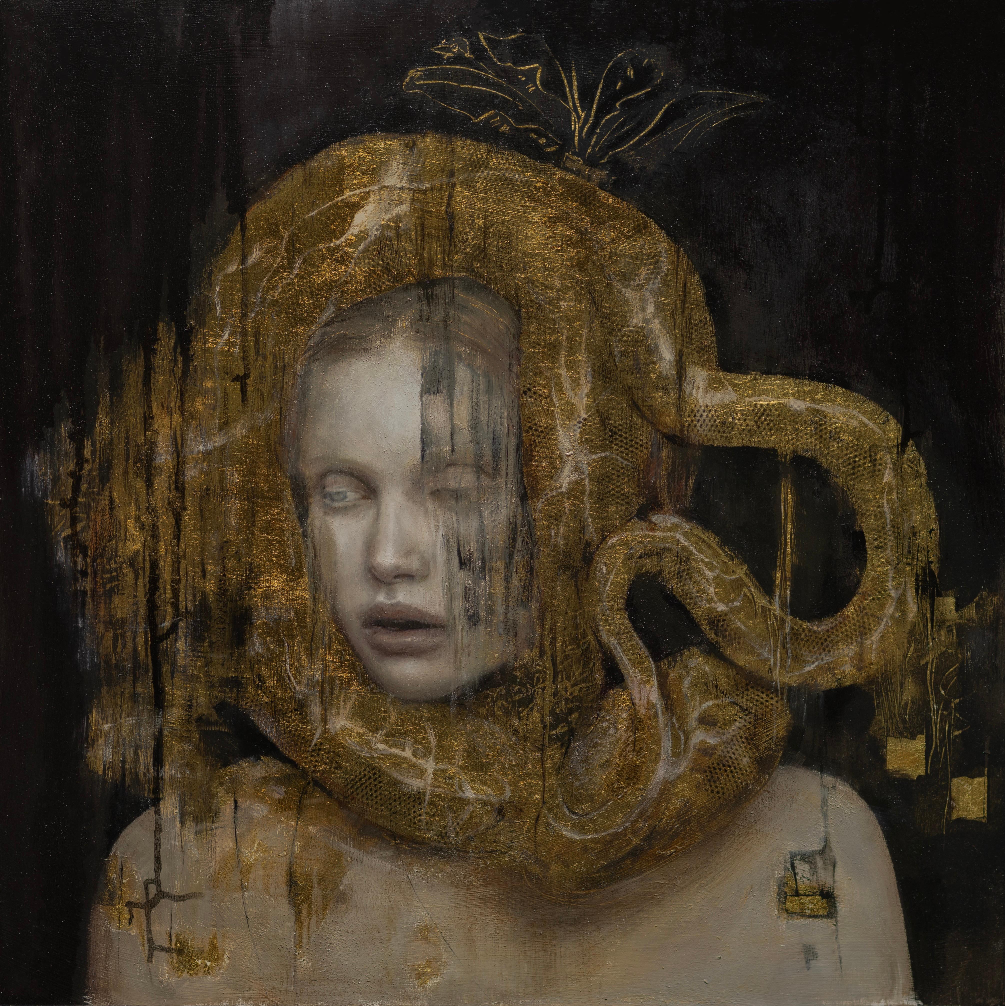 "Killing Them Quietly" Peinture à l
huile 24" x 24" pouces par Genevieve May