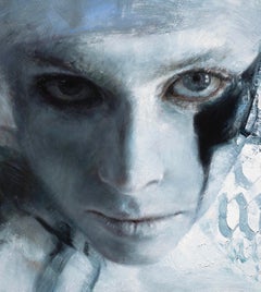 "Orbit" Ritratto dipinto ad olio D 48" pollici di Genevieve May