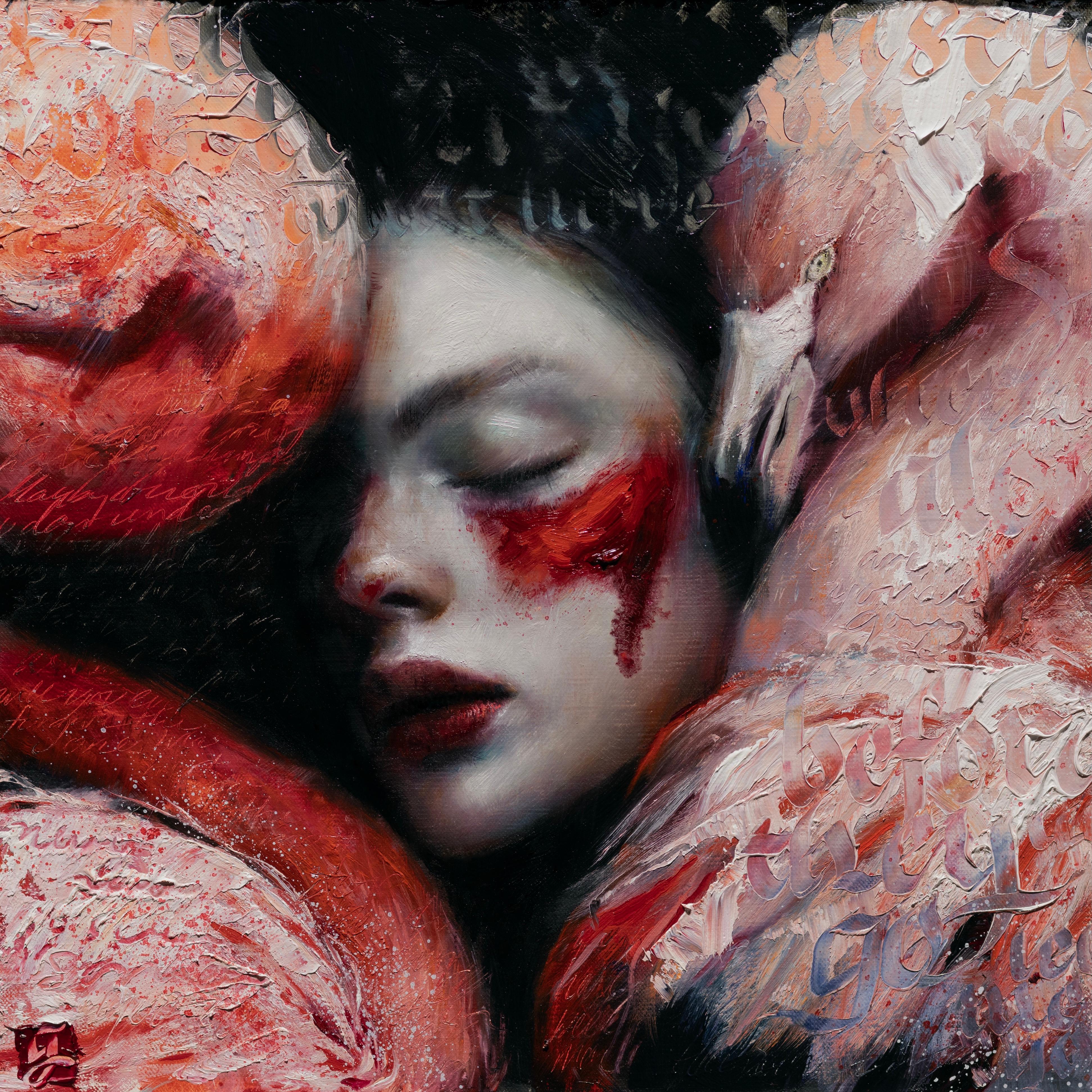 "To Lie, with Love" Oil Painting 12" x 12" inch by Genevieve May