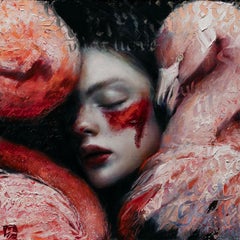 "To Lie, with Love" Peinture à l'huile 12" x 12" pouces par Genevieve May