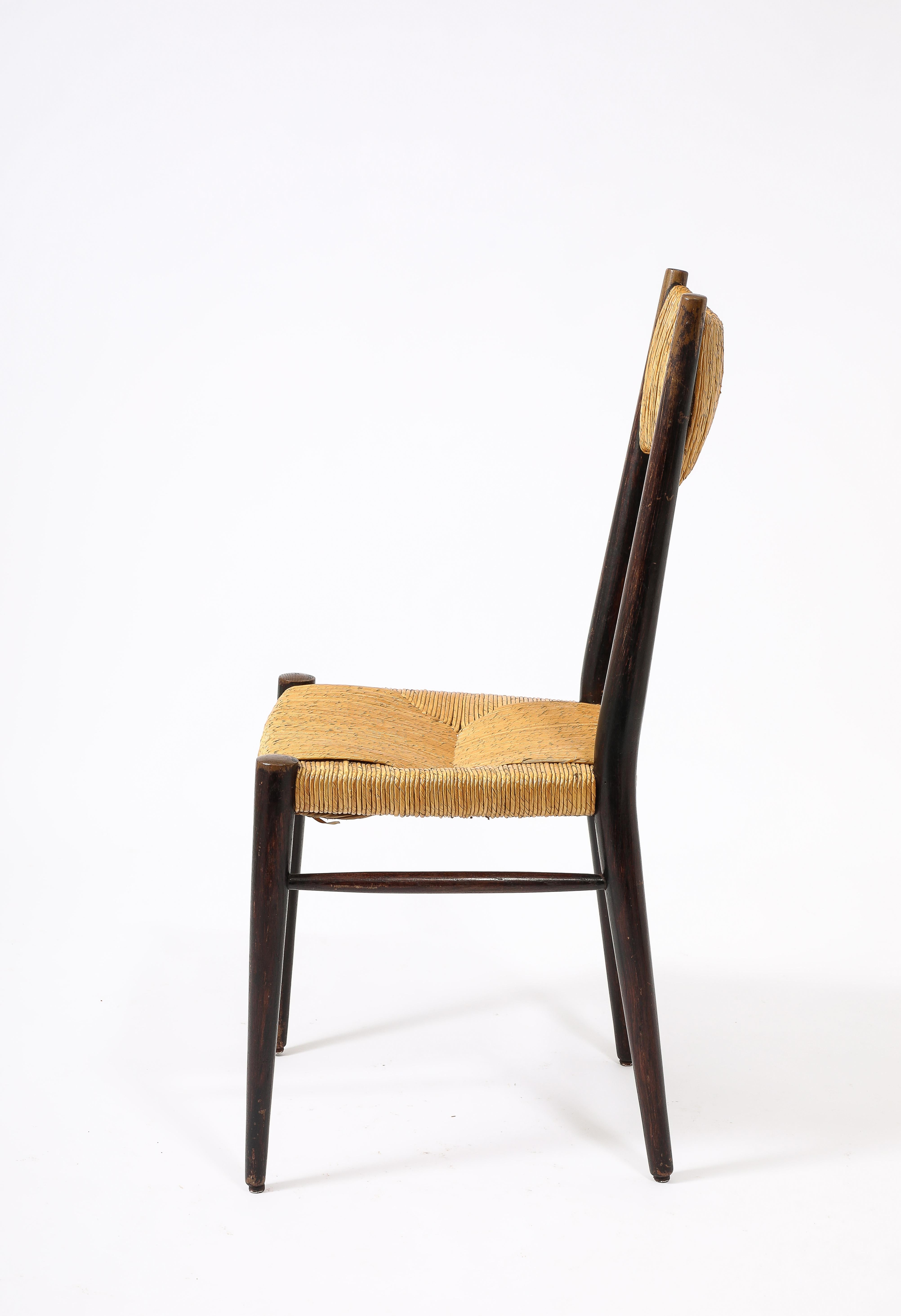 20th Century Genevieve Pons Rush Chairs For Sale