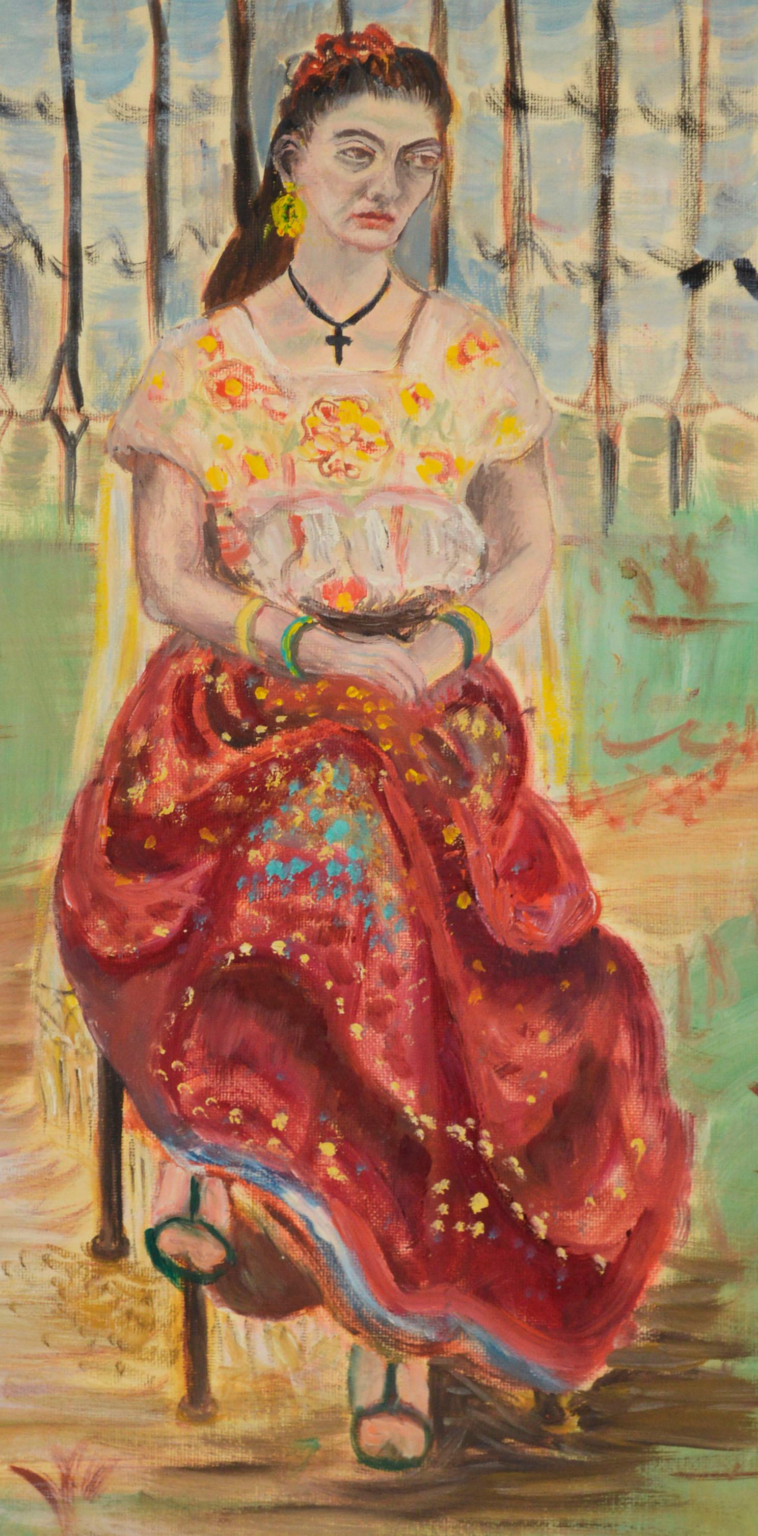 Frida Kahlo-Studie aus der Mitte des Jahrhunderts – Painting von Genevieve Rogers