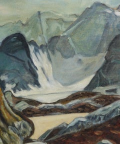 Paysage de montagnes de la haute Sierra du milieu du siècle dernier