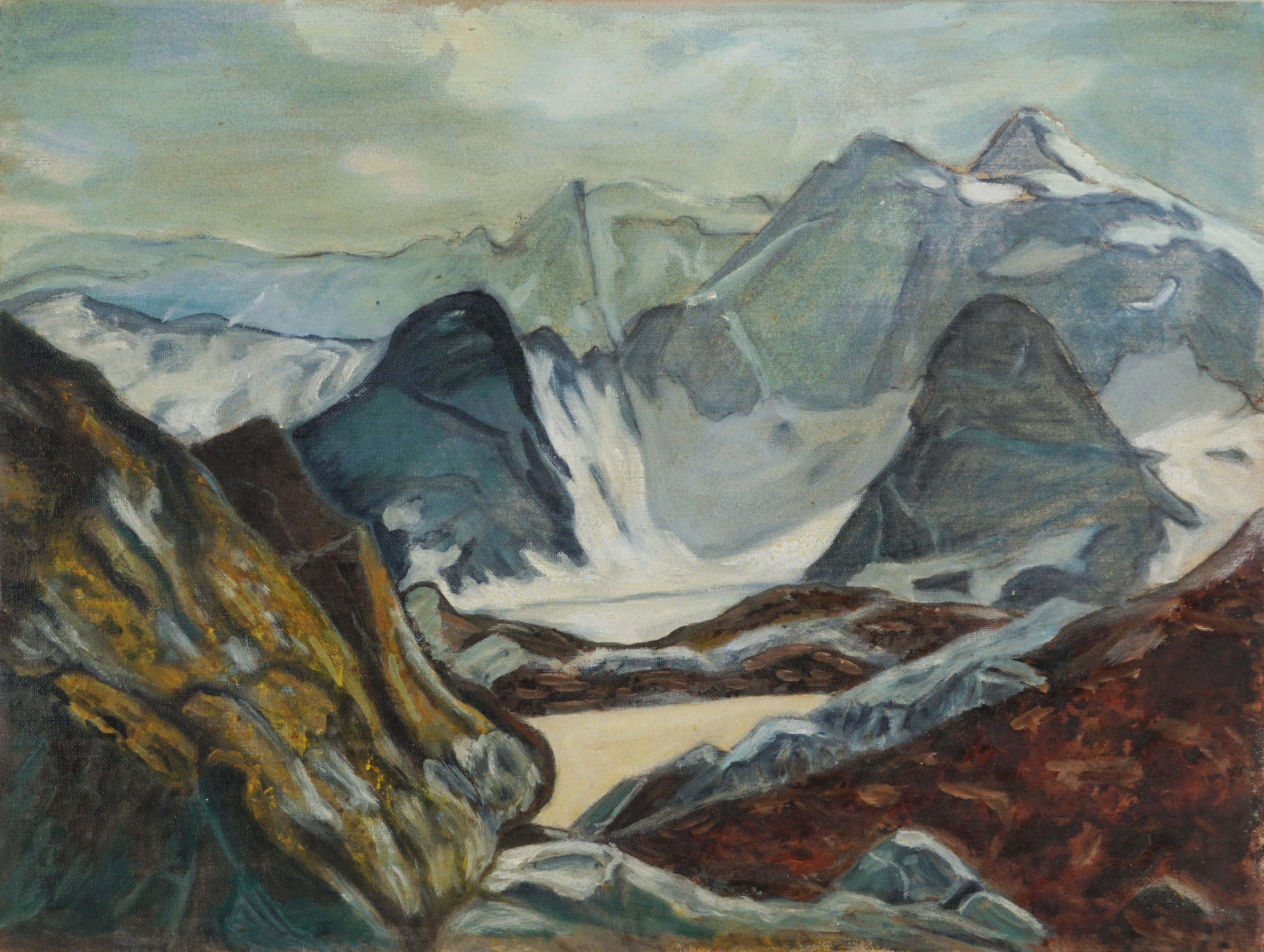 Genevieve Rogers Landscape Painting - Mid Century High Sierra Mountains Landscape