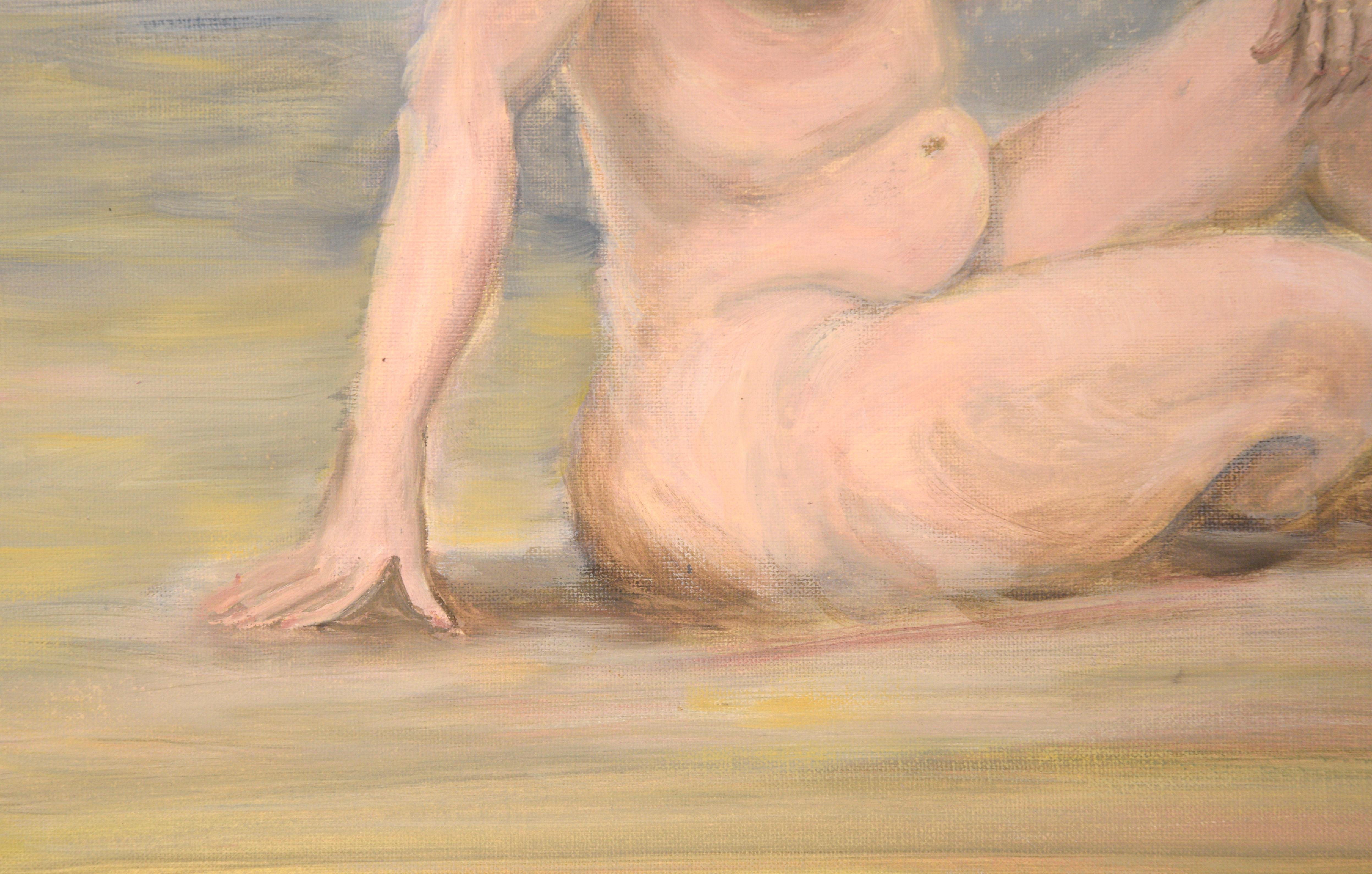Woman at the Lake, Mid Century Bay Area Nude Figure Study  - American Impressionist Painting by Genevieve Rogers