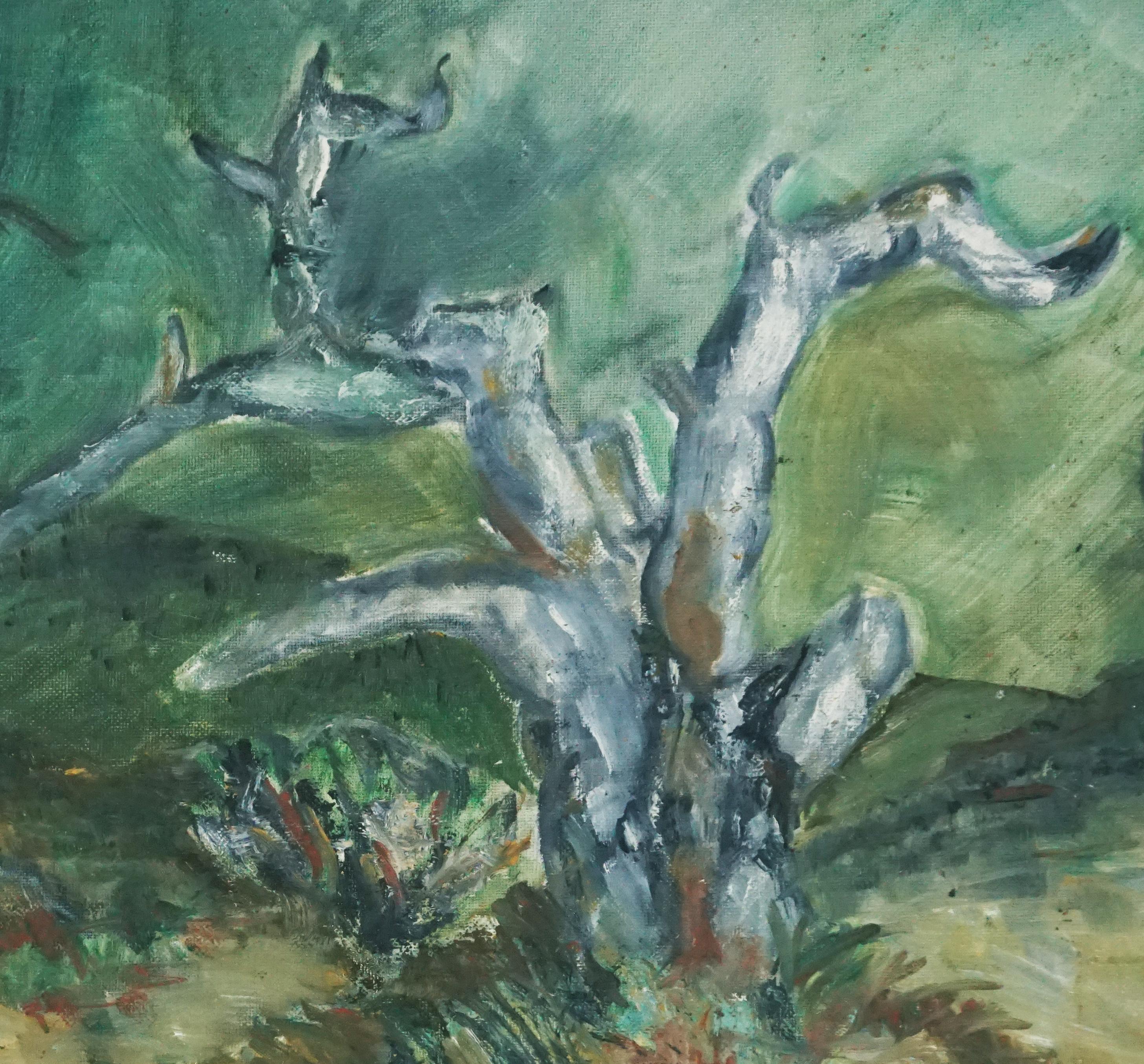 Oak Tree, 1960s Pacific Grove California Landscape  - Painting by Genevieve Rogers