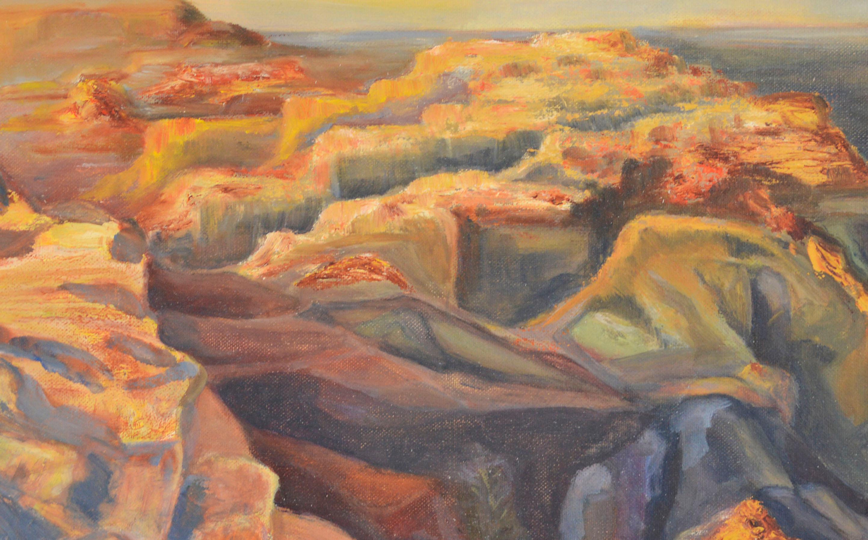Over the Canyons, 1969 Desert Landscape  - Painting by Genevieve Rogers