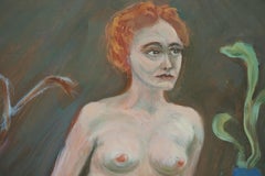 Estudio de figura de mediados de siglo, Mujer de pie con plantas