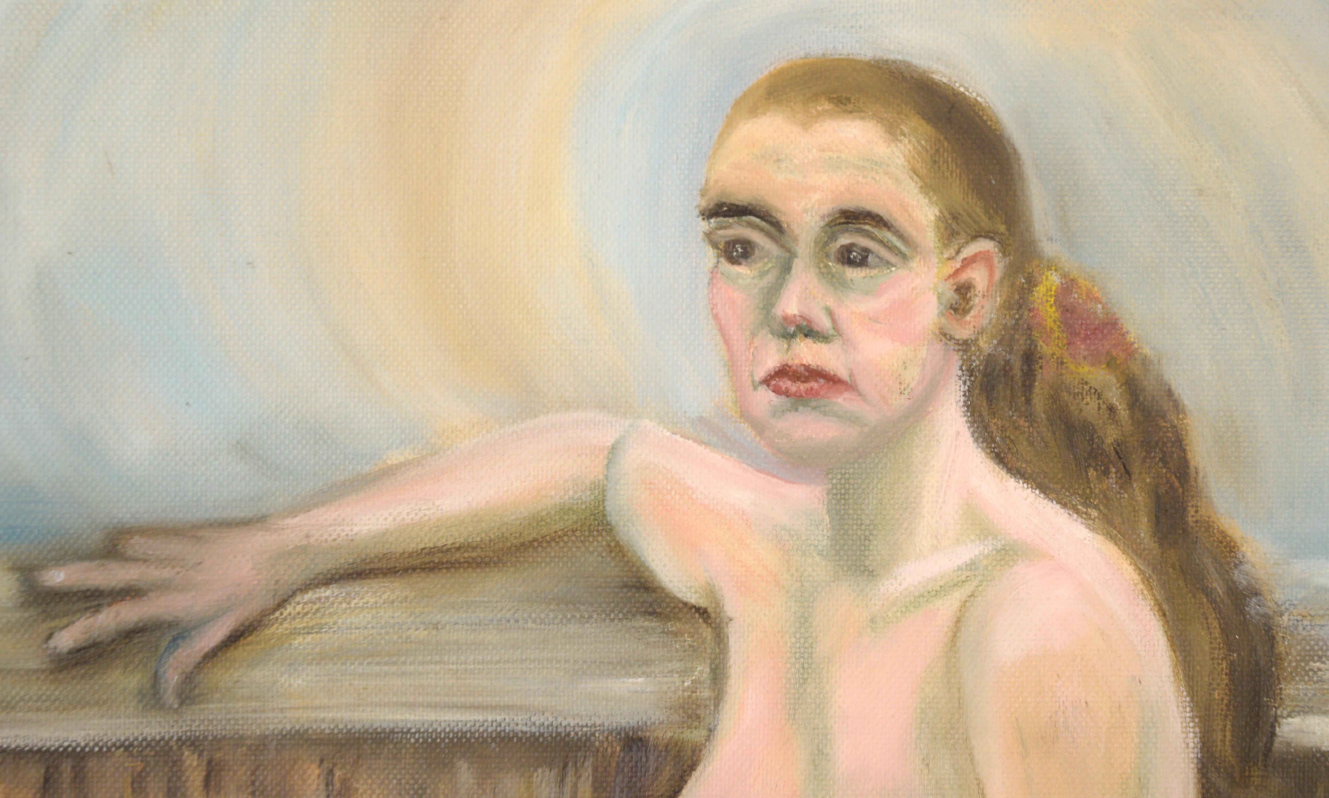 Femme nue assise - Impressionnisme américain Painting par Genevieve Rogers