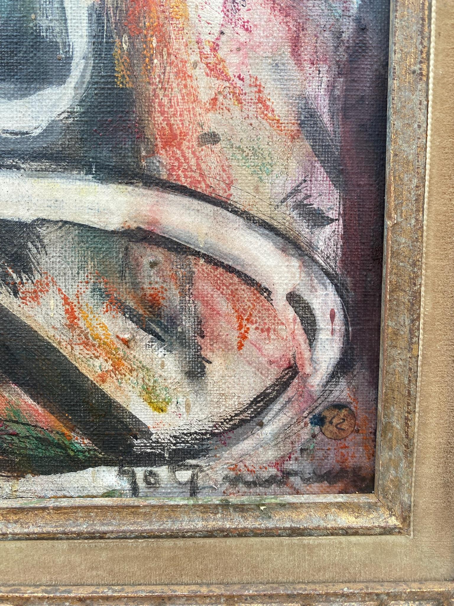 Kubistischer Musiker, abstrahierte Figur von amerikanischem Modernisten in Frankreich Künstlerin (Amerikanische Moderne), Painting, von Genevieve White Pezet