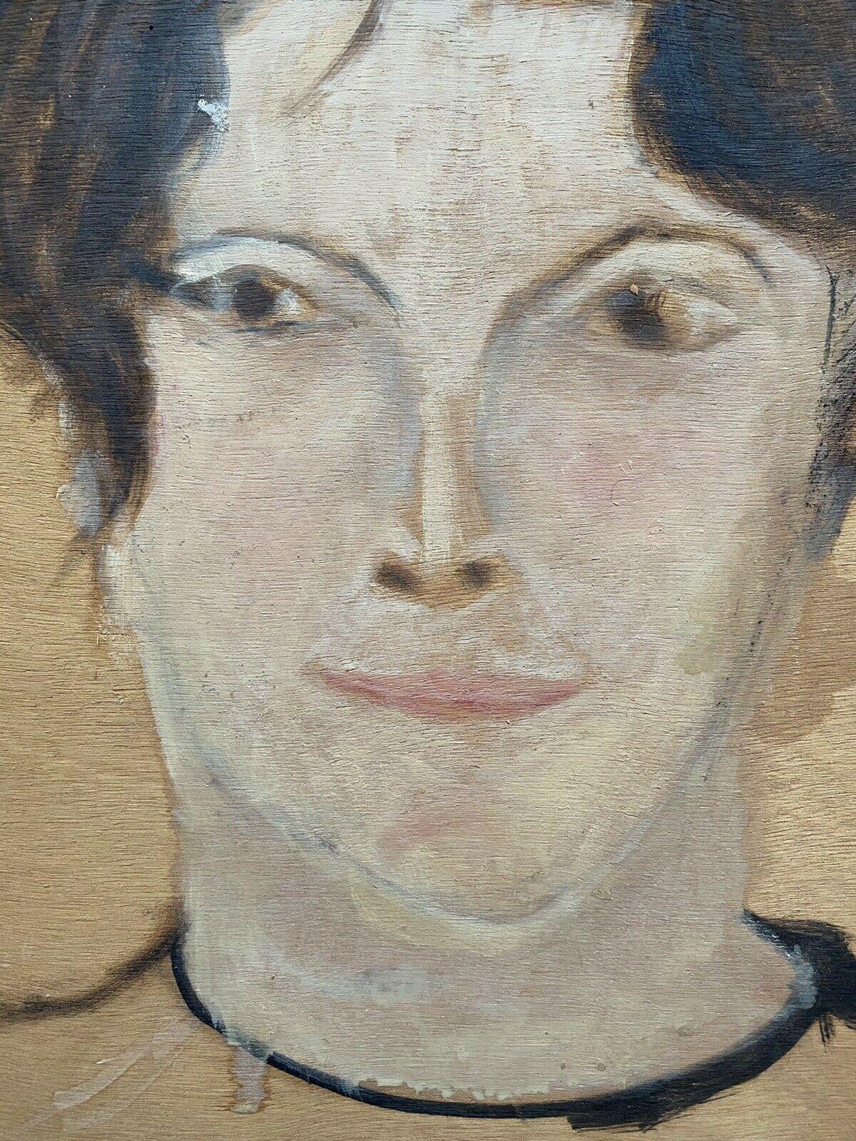 Altro Genevieve Zondervan, Pittura a olio francese, Ritratto di testa di giovane donna in vendita