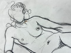 GENEVIEVE ZONDERVAN (1922-2013) FRENCH DRAWING- Nude Lady Lying Down