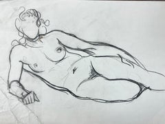 GENEVIEVE ZONDERVAN (1922-2013) FRENCH DRAWING- Nude Lady Lying Down