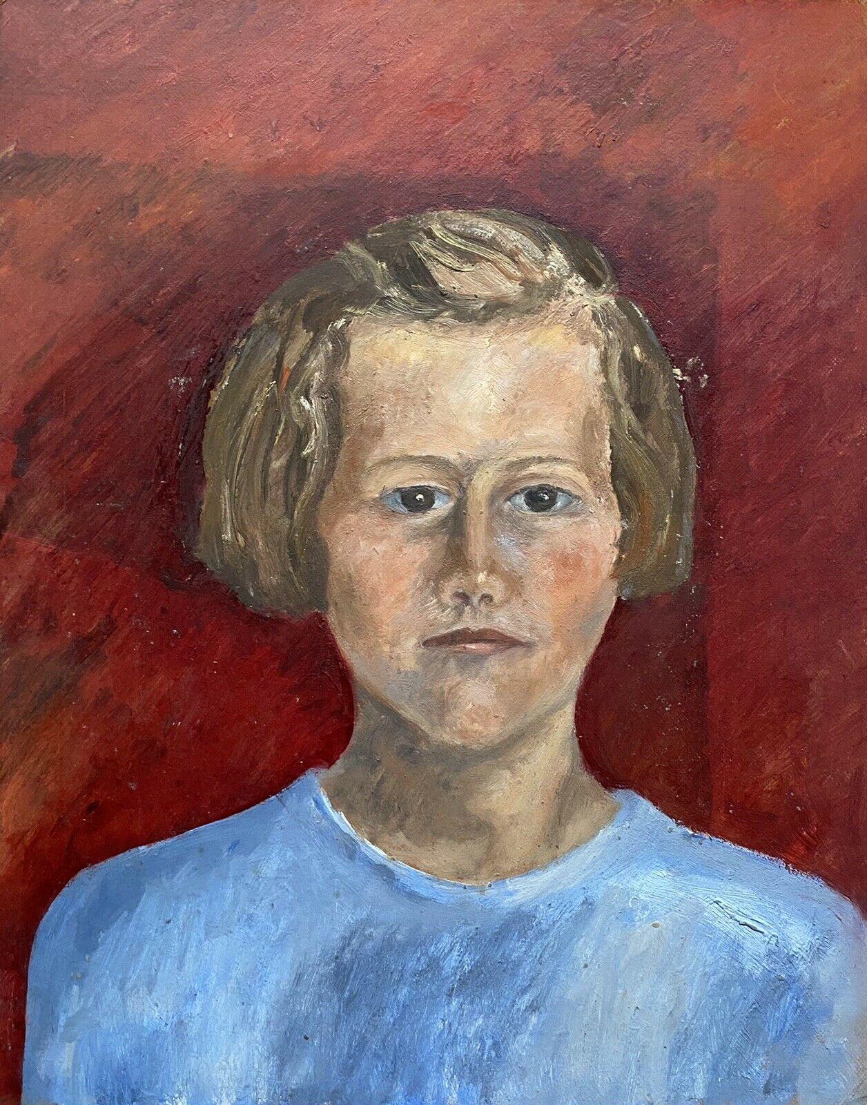 "Portrait"
by Geneviève Zondervan (French 1922-2013)
oil painting on board

board: 16 x 13 inches

Superb mid-century oil painting on board by the French artist, Geneviève Zondervan (French 1922-2013). The painting has excellent provenance, having