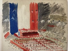 GENEVIEVE ZONDERVAN (1922-2013) FRENCH OIL PAINTING - FRENCH THEATRE/ STADIUM
