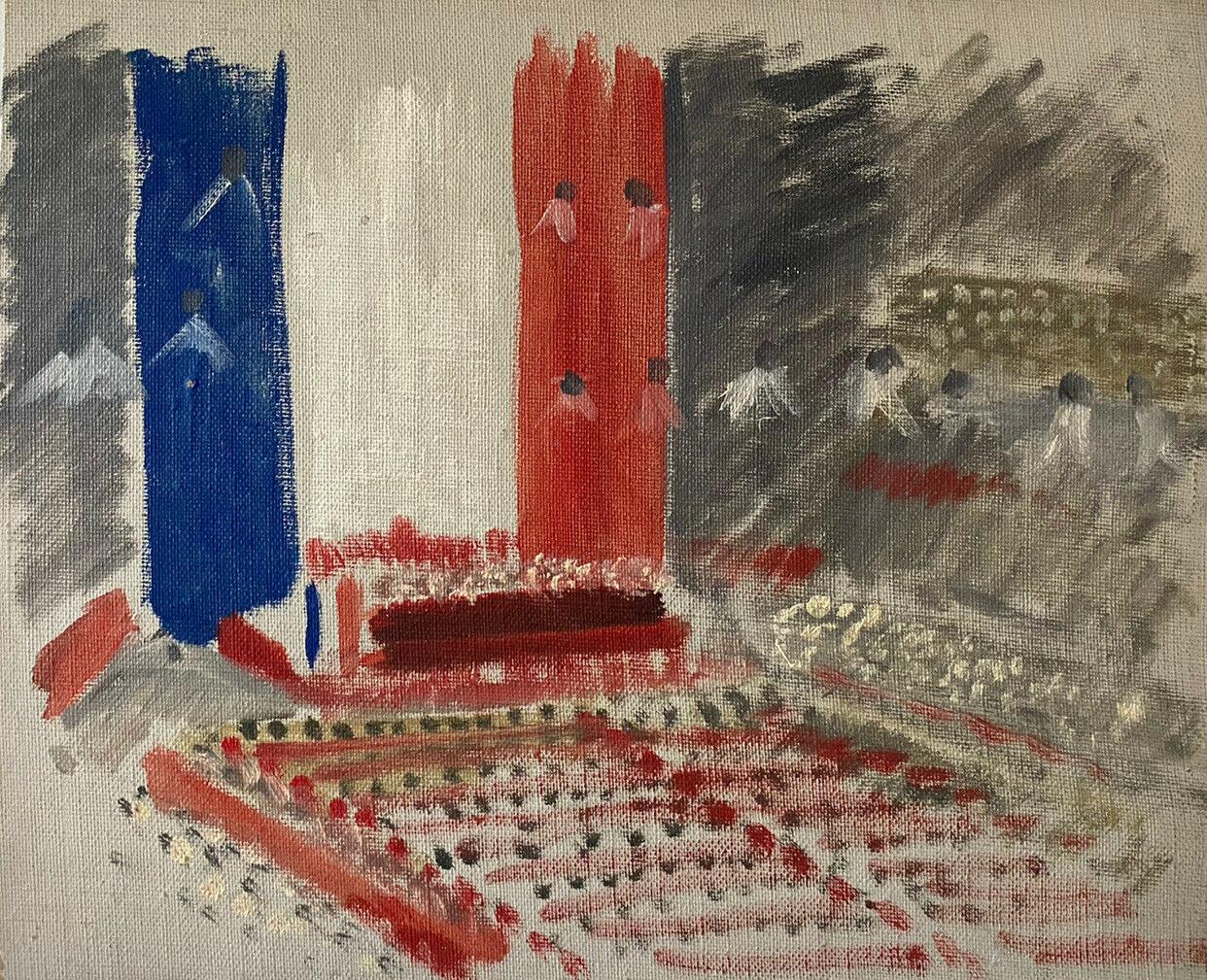 GENEVIEVE ZONDERVAN (1922-2013) FRENCH OIL PAINTING - FRENCH THEATRE/ STADIUM