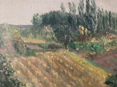 GENEVIEVE ZONDERVAN (1922-2013) FRENCH OIL PAINTING - WINDSWEPT RURAL VIEW