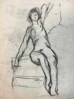 GENEVIEVE ZONDERVAN (1922-2013) FRENCH POST IMPRESSIONIST DRAWING- NUDE LADY