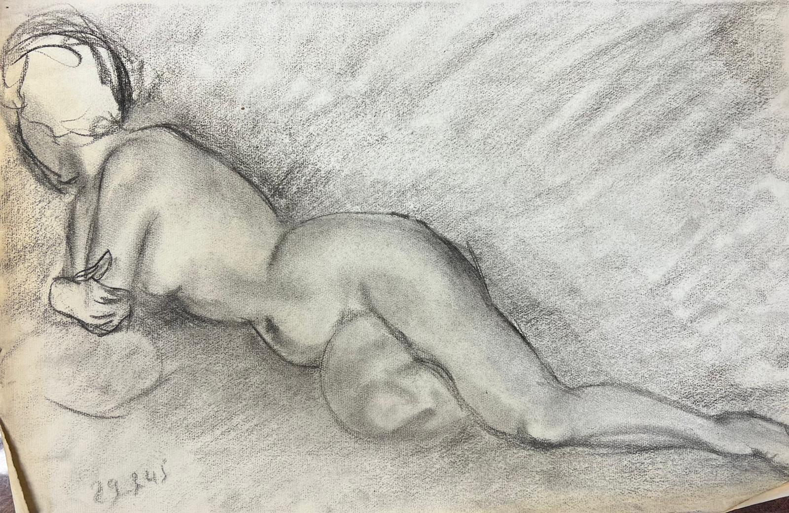 GENEVIEVE ZONDERVAN (1922-2013) FRENCH POST IMPRESSIONIST DRAWING- NUDE LADY 1