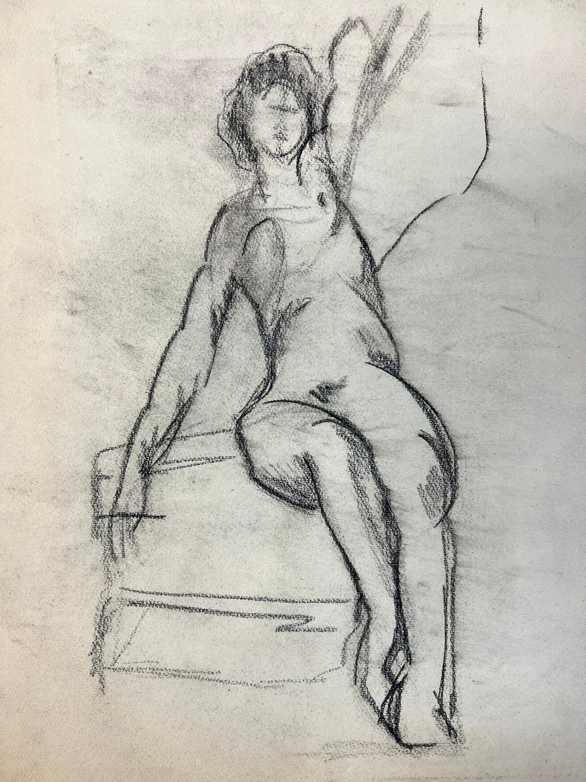 ""
by Geneviève Zondervan (French 1922-2013)
pencil/charcoal drawing on paper
in a folded A3 paper with other drawings on

paper: 12.5 x 9 inches

Superb mid-century oil painting on board by the French artist, Geneviève Zondervan (French 1922-2013).