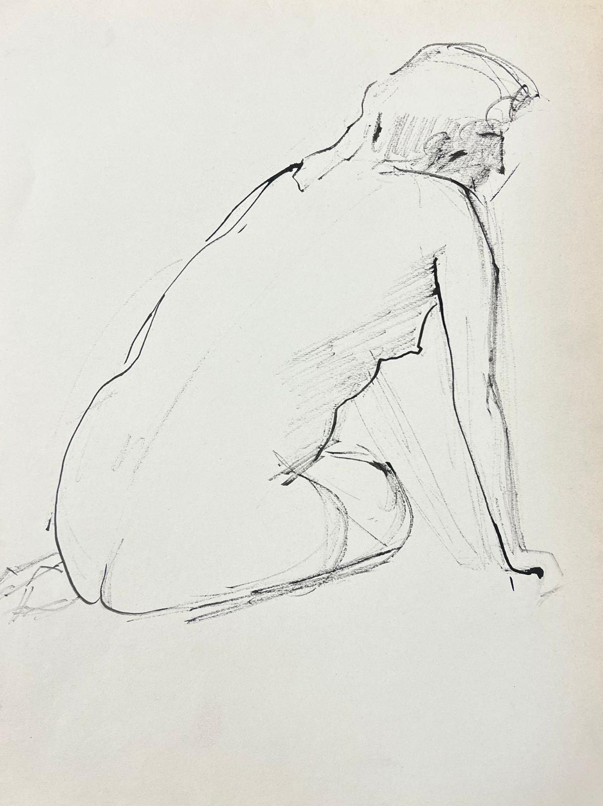 GENEVIEVE ZONDERVAN (1922-2013) FRENCH POST IMPRESSIONIST DRAWING- NUDE LADY