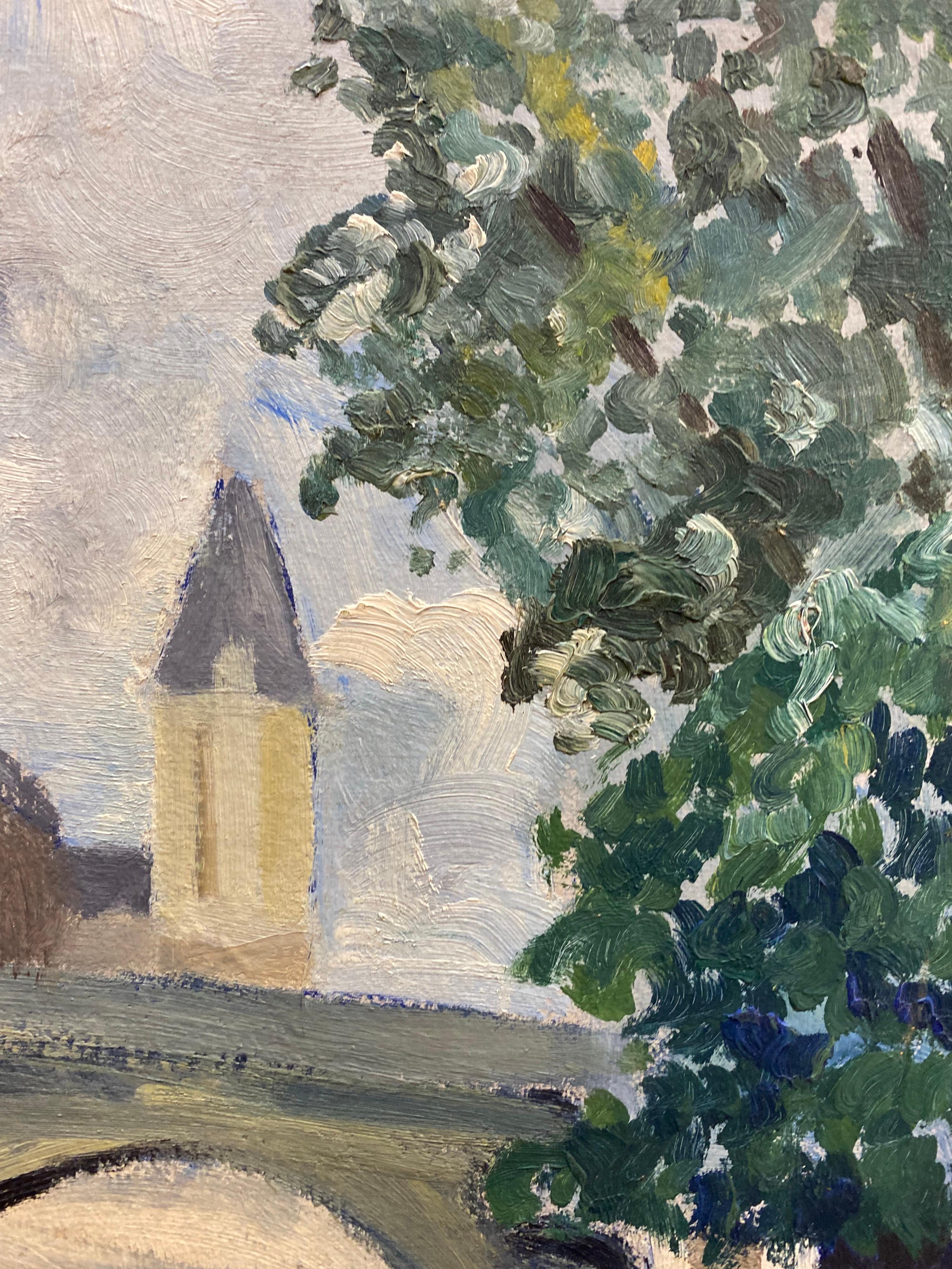 GENEVIEVE ZONDERVAN (1922-2013) FRENCH POST IMPRESSIONIST OIL - Pariser Brücke im Angebot 1