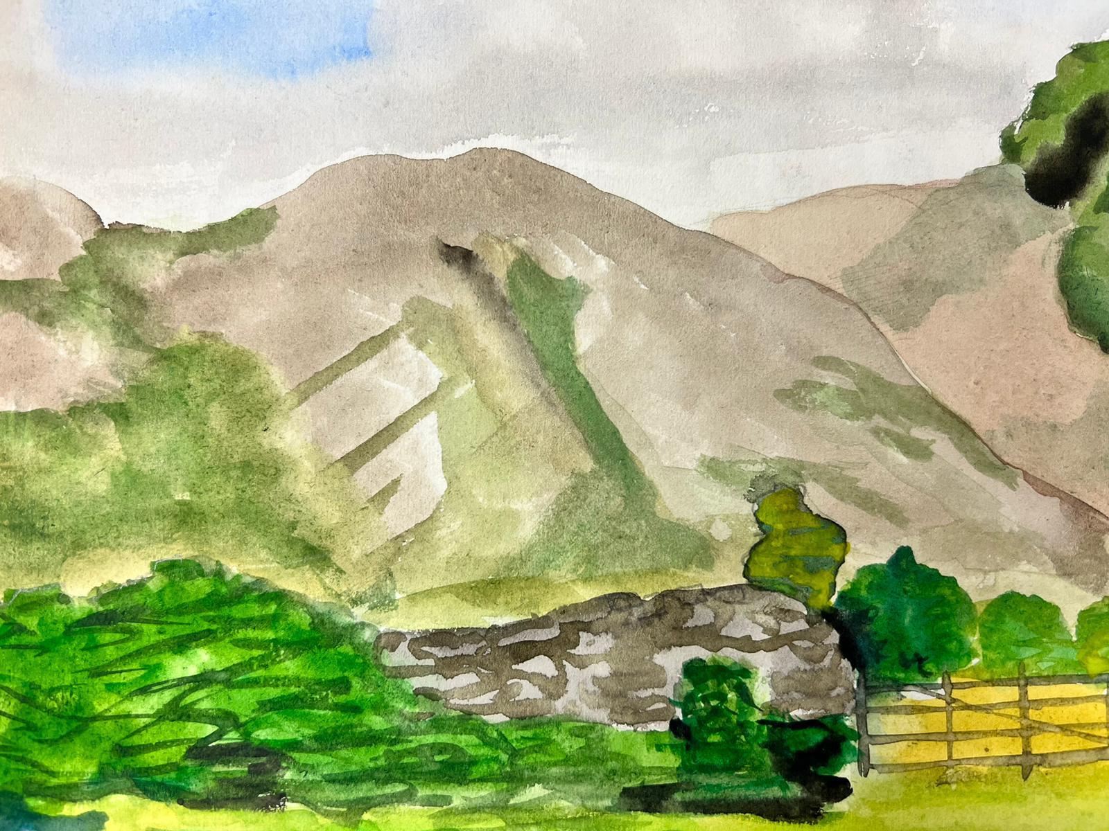 GENEVIEVE ZONDERVAN (1922-2013) FRENCH WATERCOLOUR- Bright Green Landscape For Sale 1