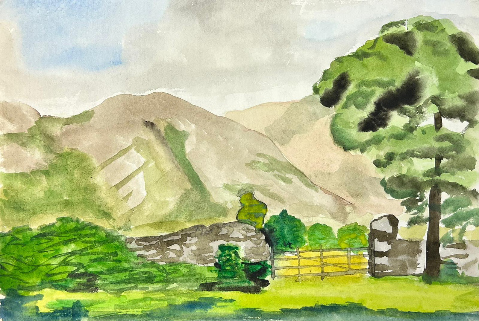 Landscape
by Geneviève Zondervan (French 1922-2013)
watercolour painting on paper

paper: 6.5 x 9.5 inches

Superb mid-century oil painting on paper by the French artist, Geneviève Zondervan (French 1922-2013). The painting has excellent provenance,