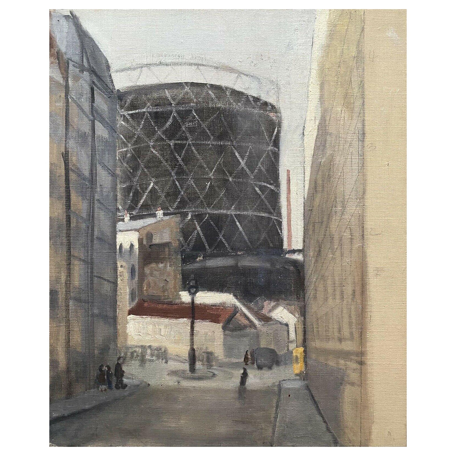 Genevieve Zondervan, Pittura a olio francese, Strada vista città urbana in vendita